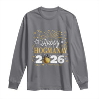 Scottish New Year 2026 Long Sleeve Shirt Happy Hogmanay NYE Party Faux Glitter Effect Printed - Wonder Print Shop