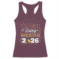 Scottish New Year 2026 Racerback Tank Top Happy Hogmanay NYE Party Faux Glitter Effect Printed - Wonder Print Shop