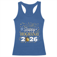 Scottish New Year 2026 Racerback Tank Top Happy Hogmanay NYE Party Faux Glitter Effect Printed - Wonder Print Shop