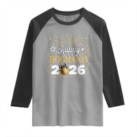 Scottish New Year 2026 Raglan Shirt Happy Hogmanay NYE Party Faux Glitter Effect Printed - Wonder Print Shop