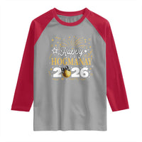 Scottish New Year 2026 Raglan Shirt Happy Hogmanay NYE Party Faux Glitter Effect Printed - Wonder Print Shop