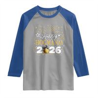 Scottish New Year 2026 Raglan Shirt Happy Hogmanay NYE Party Faux Glitter Effect Printed - Wonder Print Shop