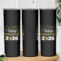 Scottish New Year 2026 Skinny Tumbler Happy Hogmanay NYE Party Faux Glitter Effect Printed - Wonder Print Shop