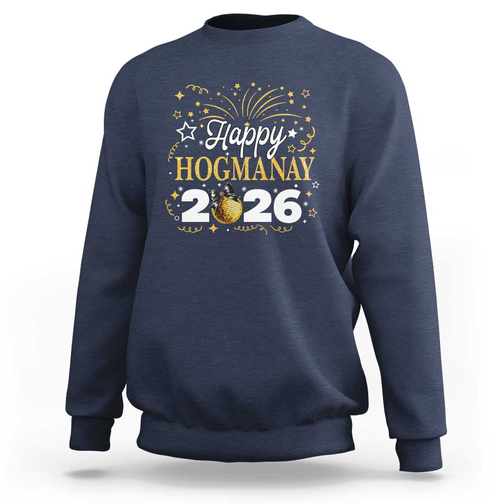 Scottish New Year 2026 Sweatshirt Happy Hogmanay NYE Party Faux Glitter Effect Printed - Wonder Print Shop
