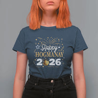 Scottish New Year 2026 T Shirt For Women Happy Hogmanay NYE Party Faux Glitter Effect Printed - Wonder Print Shop