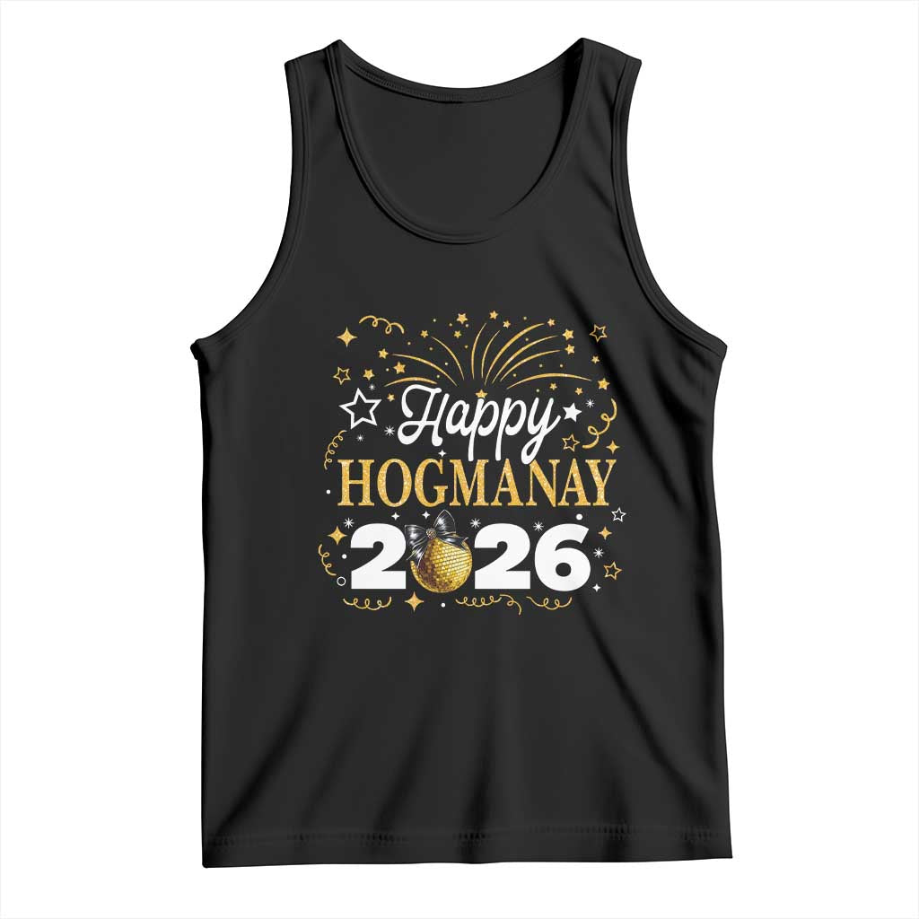 Scottish New Year 2026 Tank Top Happy Hogmanay NYE Party Faux Glitter Effect Printed - Wonder Print Shop