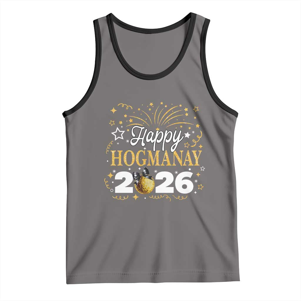Scottish New Year 2026 Tank Top Happy Hogmanay NYE Party Faux Glitter Effect Printed - Wonder Print Shop