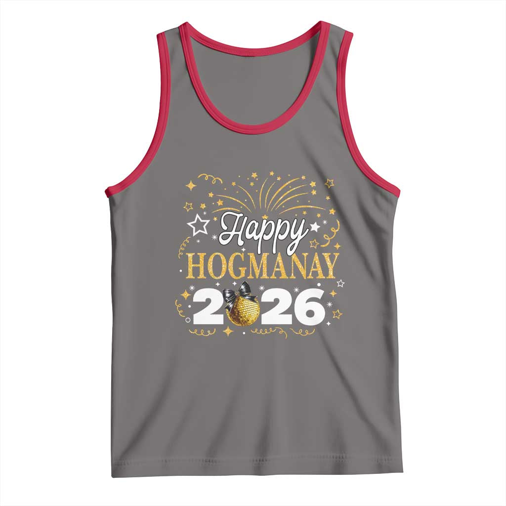 Scottish New Year 2026 Tank Top Happy Hogmanay NYE Party Faux Glitter Effect Printed - Wonder Print Shop