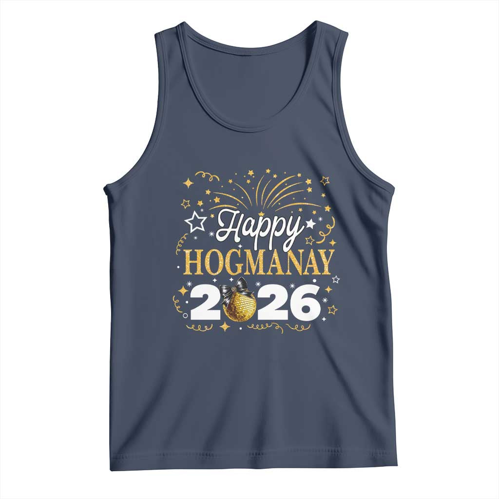Scottish New Year 2026 Tank Top Happy Hogmanay NYE Party Faux Glitter Effect Printed - Wonder Print Shop