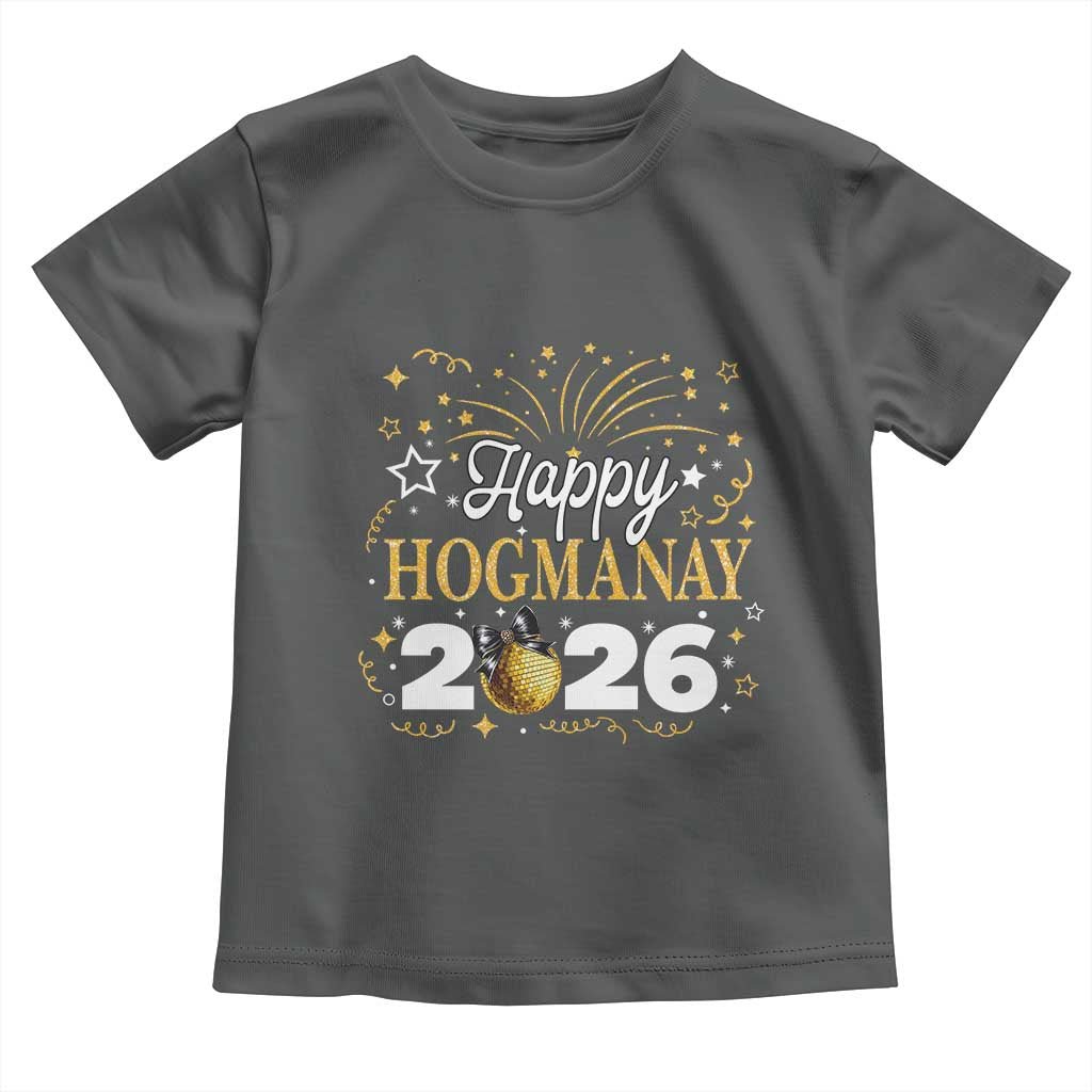 Scottish New Year 2026 Toddler T Shirt Happy Hogmanay NYE Party Faux Glitter Effect Printed - Wonder Print Shop