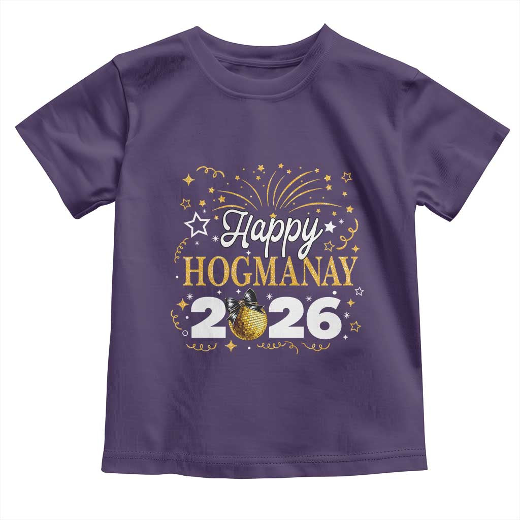 Scottish New Year 2026 Toddler T Shirt Happy Hogmanay NYE Party Faux Glitter Effect Printed - Wonder Print Shop