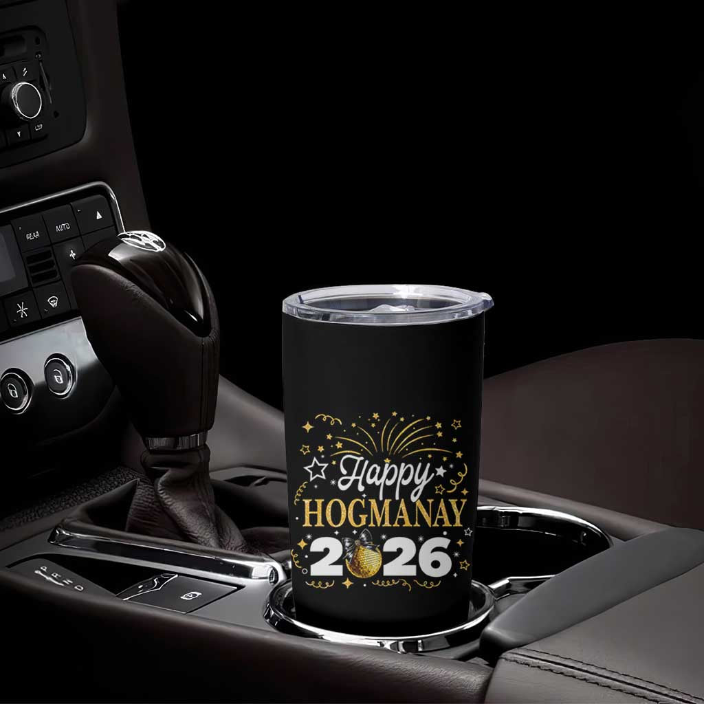 Scottish New Year 2026 Tumbler Cup Happy Hogmanay NYE Party Faux Glitter Effect Printed - Wonder Print Shop