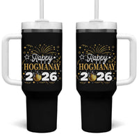 Scottish New Year 2026 Tumbler With Handle Happy Hogmanay NYE Party Faux Glitter Effect Printed - Wonder Print Shop