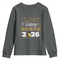 Scottish New Year 2026 Youth Sweatshirt Happy Hogmanay NYE Party Faux Glitter Effect Printed - Wonder Print Shop