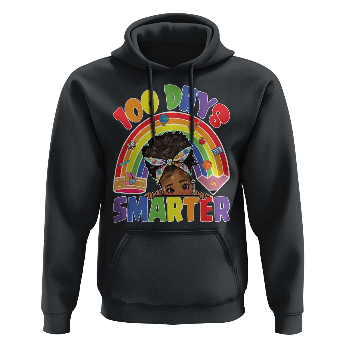 Funny 100 Days Smarter Afro African American Girl Hoodie