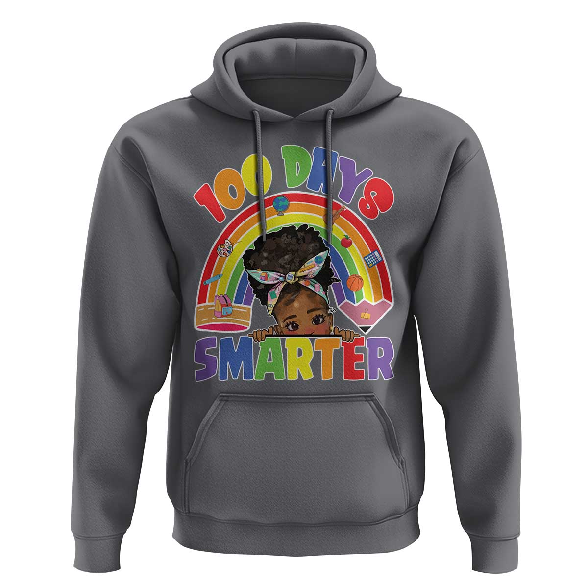 Funny 100 Days Smarter Afro African American Girl Hoodie
