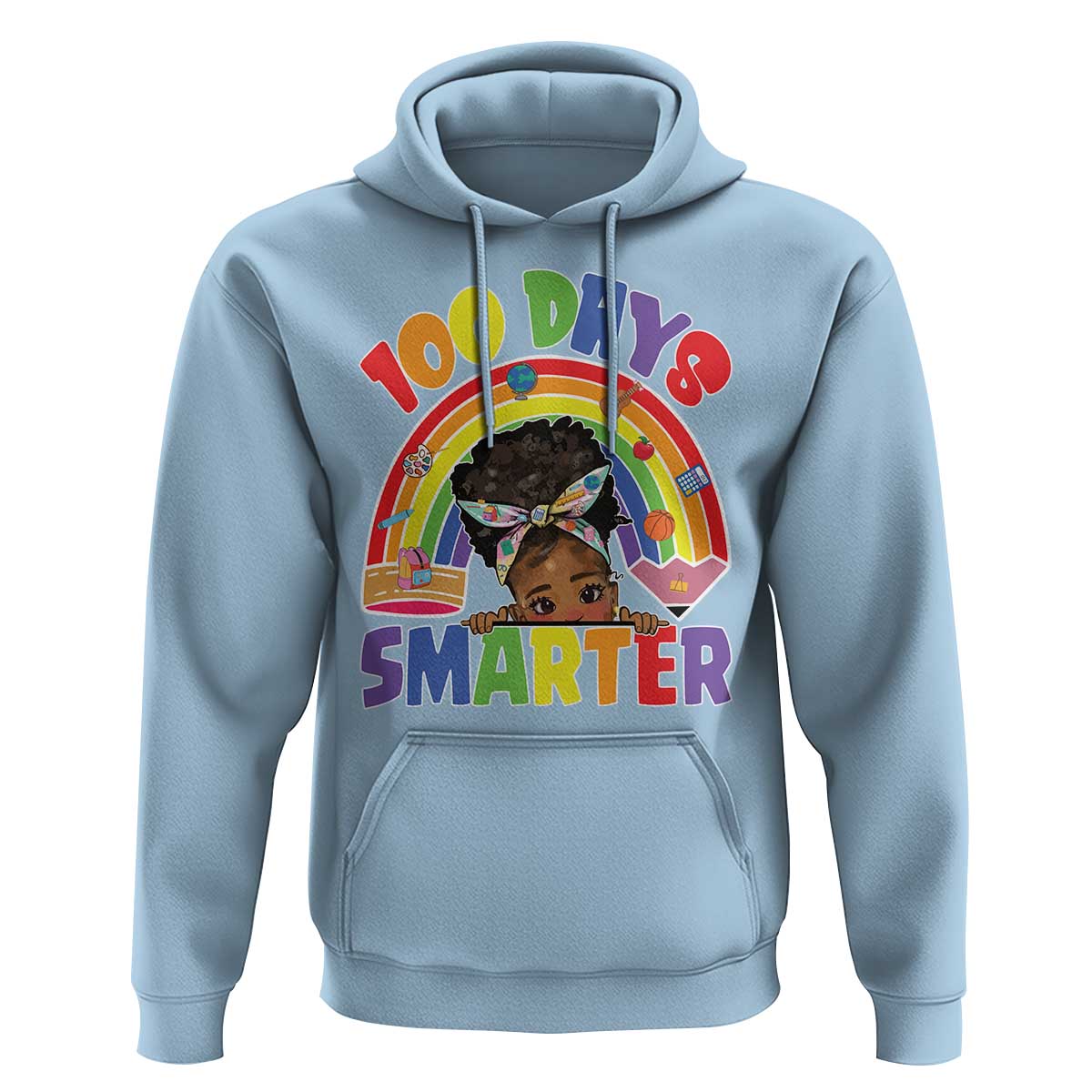 Funny 100 Days Smarter Afro African American Girl Hoodie