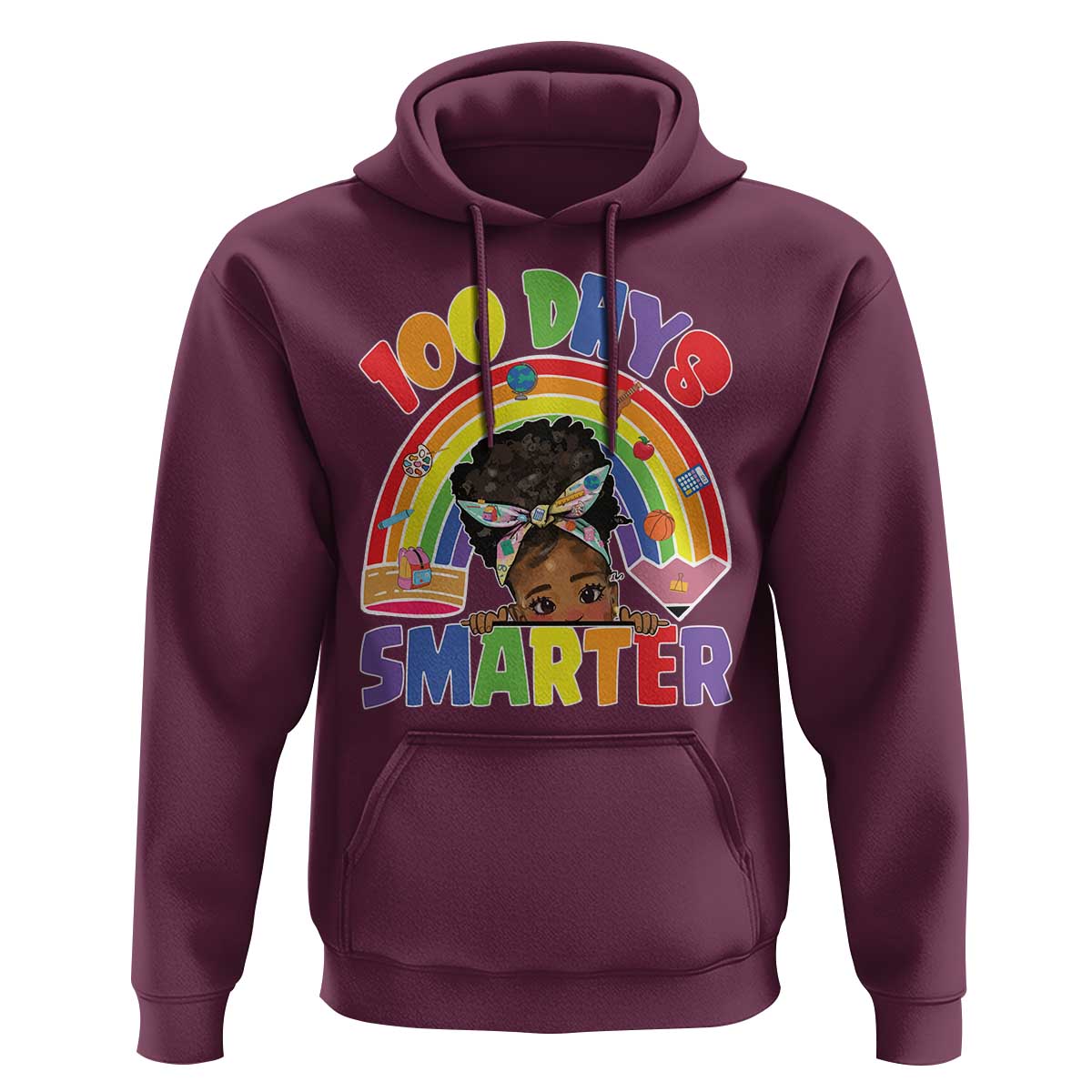 Funny 100 Days Smarter Afro African American Girl Hoodie