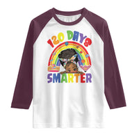 Funny 120 Days Smarter Afro African American Girl Raglan Shirt