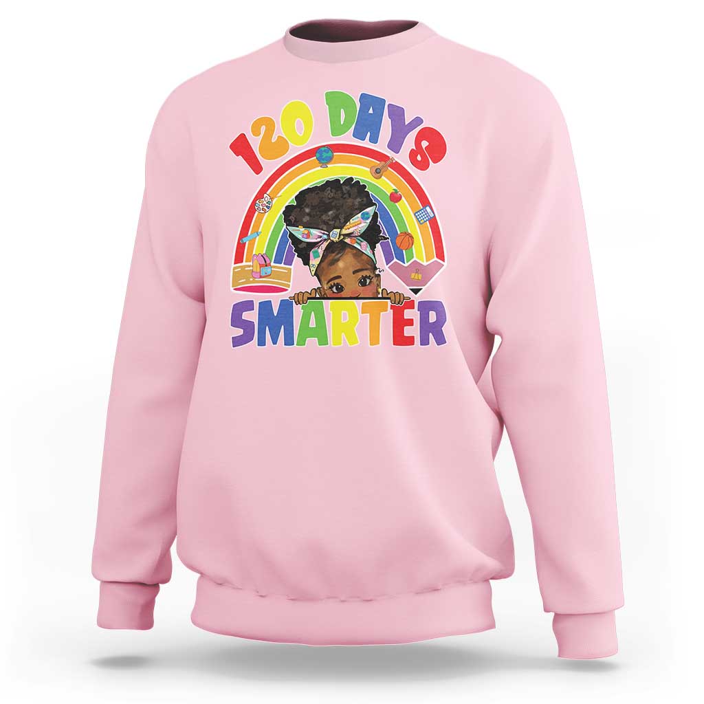 Funny 120 Days Smarter Afro African American Girl Sweatshirt