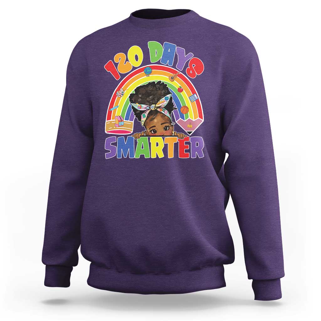 Funny 120 Days Smarter Afro African American Girl Sweatshirt