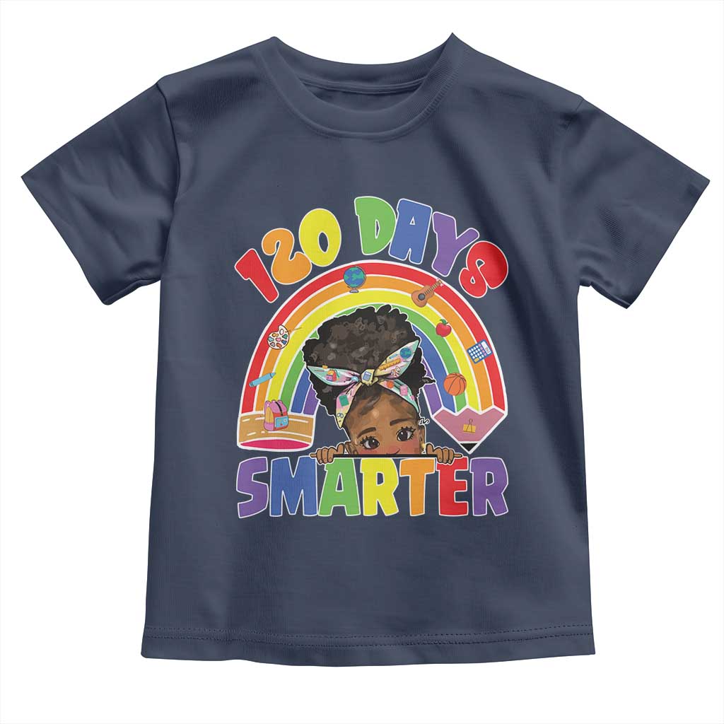 Funny 120 Days Smarter Afro African American Girl Toddler T Shirt