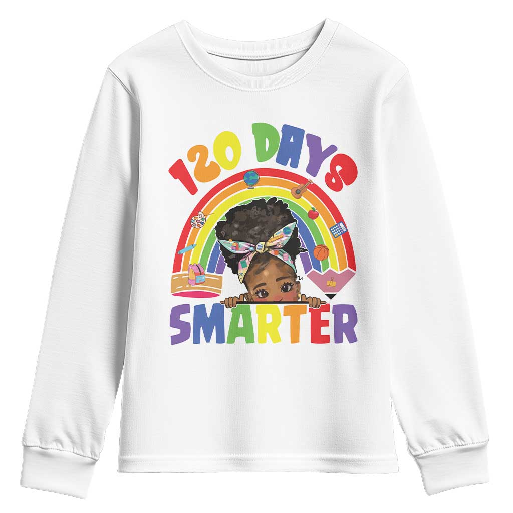Funny 120 Days Smarter Afro African American Girl Youth Sweatshirt