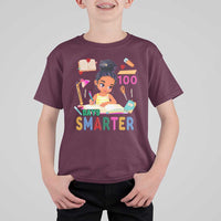 Funny 100 Days Smarter Black Afro African American Girl T Shirt For Kid