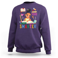 Funny 100 Days Smarter Black Afro African American Girl Sweatshirt