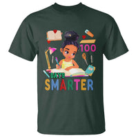 Funny 100 Days Smarter Black Afro African American Girl T Shirt