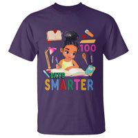 Funny 100 Days Smarter Black Afro African American Girl T Shirt