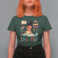 Funny 100 Days Smarter Black Afro African American Girl T Shirt For Women