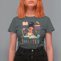 Funny 100 Days Smarter Black Afro African American Girl T Shirt For Women