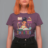 Funny 100 Days Smarter Black Afro African American Girl T Shirt For Women