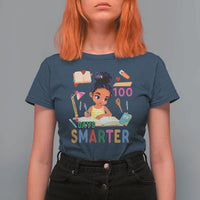 Funny 100 Days Smarter Black Afro African American Girl T Shirt For Women