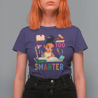 Funny 100 Days Smarter Black Afro African American Girl T Shirt For Women