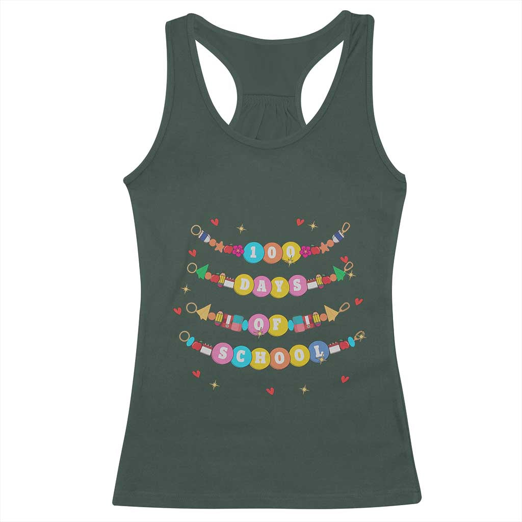 Funny 100 Days Of School Bracelet Racerback Tank Top
