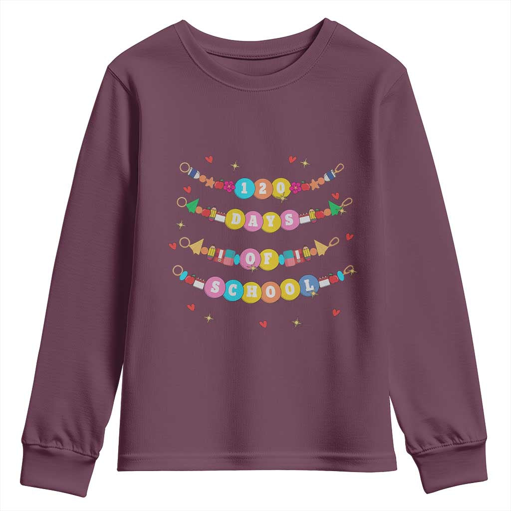 Funny 120 Days Of School Bracelet Youth Sweatshirt