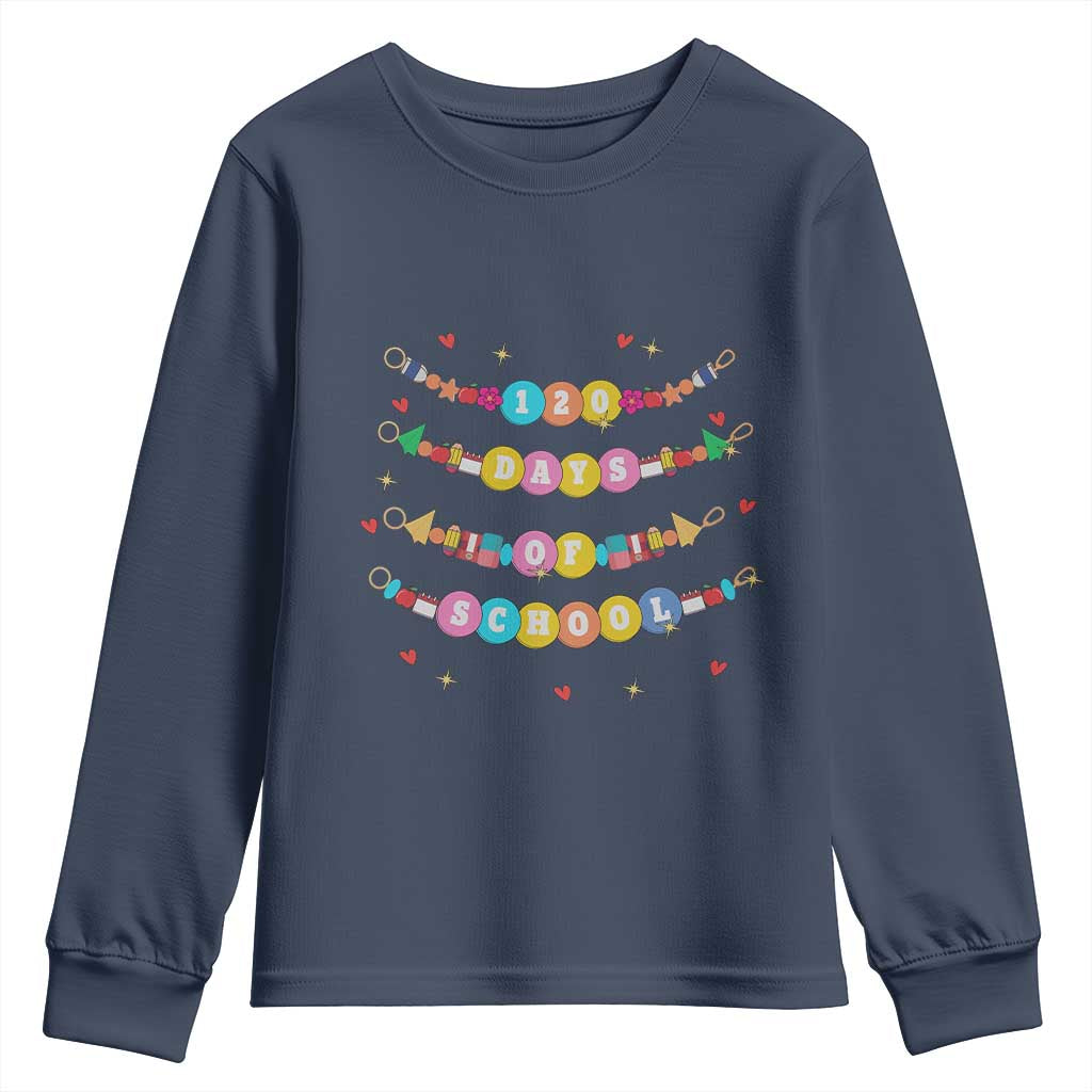 Funny 120 Days Of School Bracelet Youth Sweatshirt