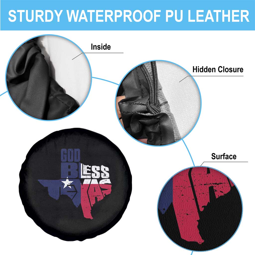 American Texan Spare Tire Cover God Bless Texas TX Flag