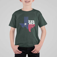 American Texan T Shirt For Kid God Bless Texas TX Flag