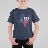 American Texan T Shirt For Kid God Bless Texas TX Flag