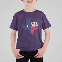 American Texan T Shirt For Kid God Bless Texas TX Flag