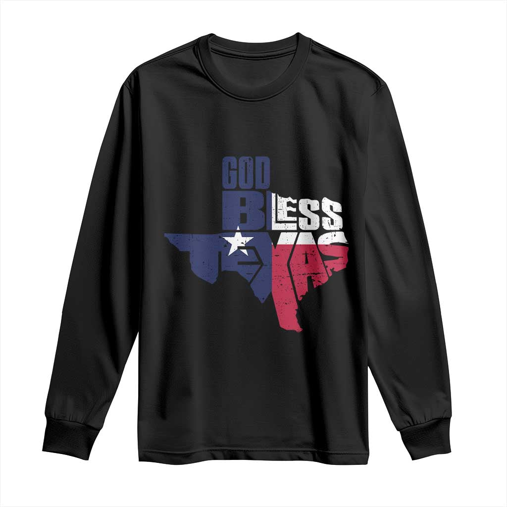 American Texan Long Sleeve Shirt God Bless Texas TX Flag