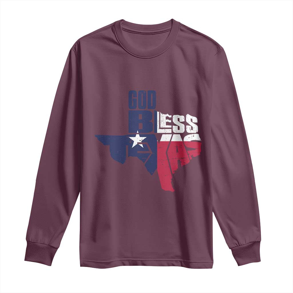 American Texan Long Sleeve Shirt God Bless Texas TX Flag