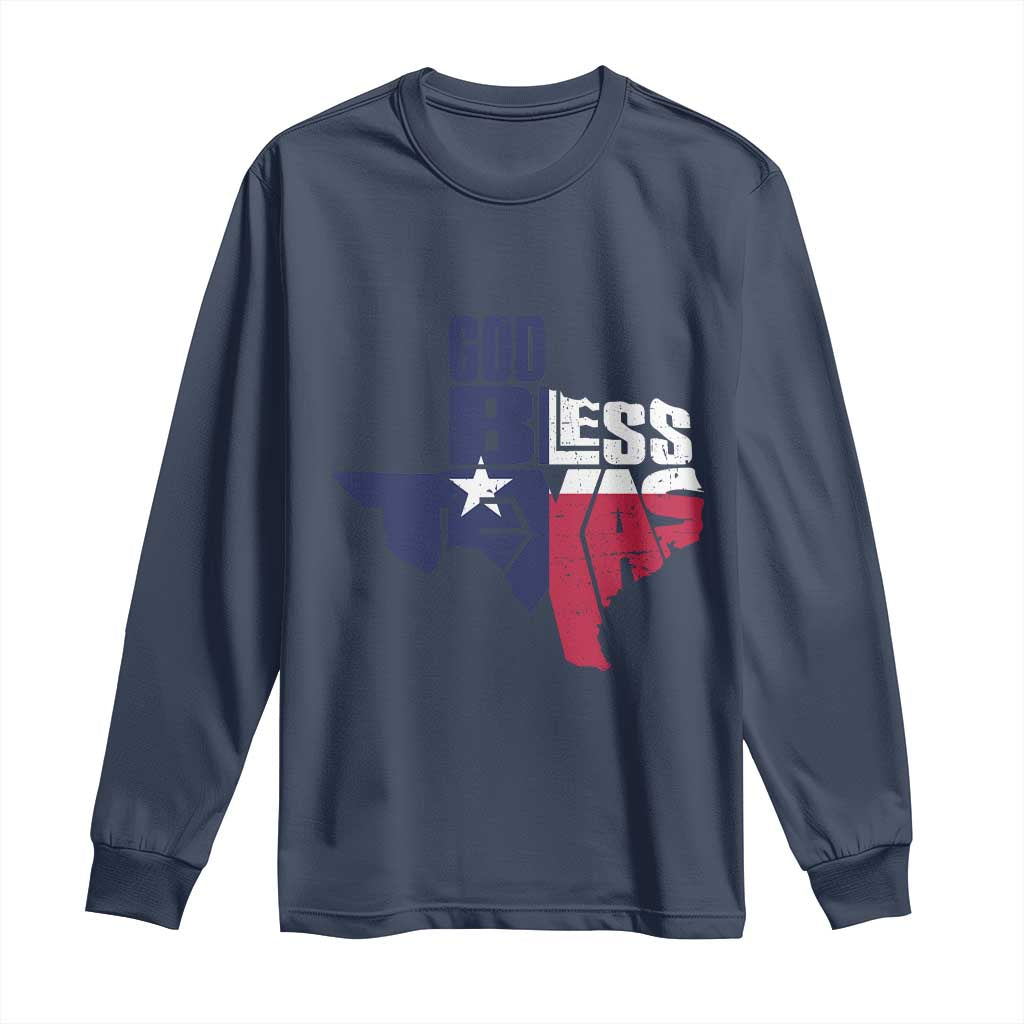 American Texan Long Sleeve Shirt God Bless Texas TX Flag