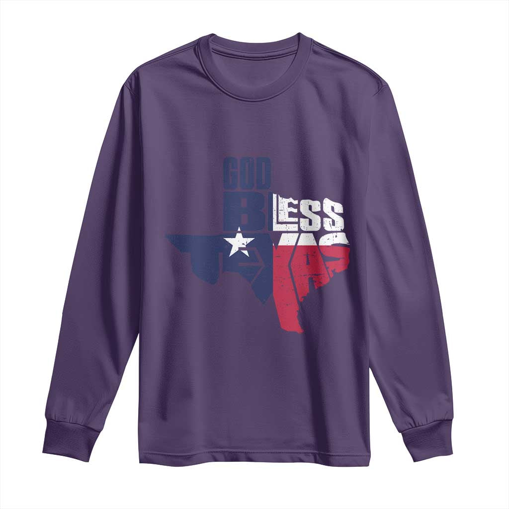American Texan Long Sleeve Shirt God Bless Texas TX Flag