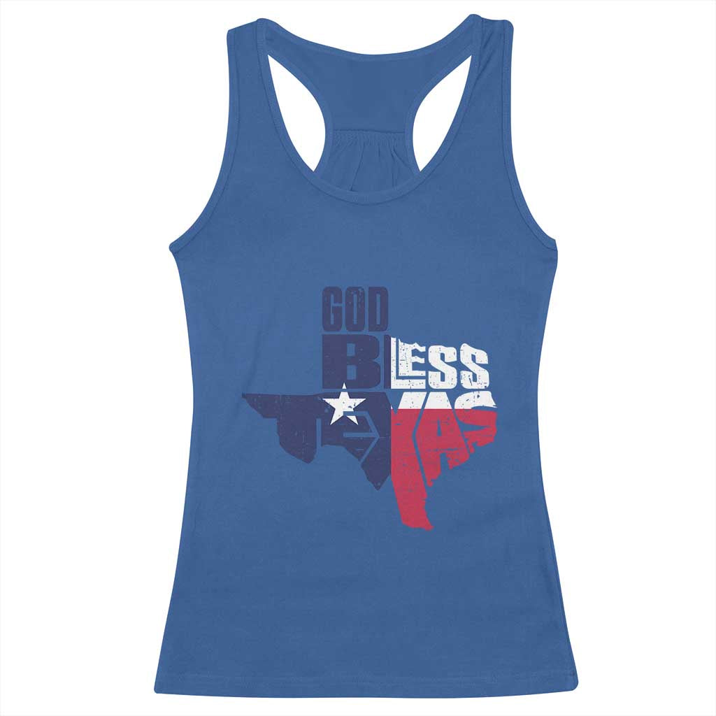 American Texan Racerback Tank Top God Bless Texas TX Flag