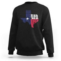 American Texan Sweatshirt God Bless Texas TX Flag