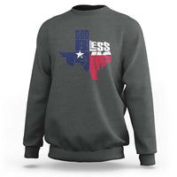 American Texan Sweatshirt God Bless Texas TX Flag